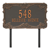 Whitehall Leroux Signature Extra Grande Lawn 2-Line Personalized Address Plaque - Forged Copper