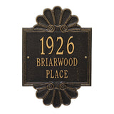 Whitehall Coquille Signature Grande Wall 3-Line Personalized Address Plaque - Black/Gold