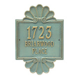 Whitehall Coquille Signature Grande Wall 3-Line Personalized Address Plaque - Bronze/Verdi
