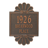 Whitehall Coquille Signature Grande Wall 3-Line Personalized Address Plaque - Forged Copper