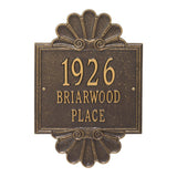 Whitehall Coquille Signature Grande Wall 3-Line Personalized Address Plaque - Bronze/Gold