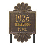 Whitehall Coquille Signature Grande Lawn 3-Line Personalized Address Plaque - Bronze/Gold