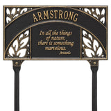 Whitehall Aristotle Garden Lawn Personalized Plaque - Black/Gold