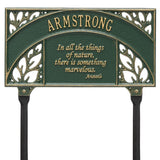 Whitehall Aristotle Garden Lawn Personalized Plaque - Green/Gold