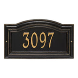 Whitehall Arbor Signature Grande Wall 1-Line Personalized Address Plaque - Black/Gold