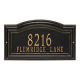 Whitehall Arbor Signature Grande Wall 2-Line Personalized Address Plaque - Black/Gold