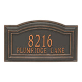 Whitehall Arbor Signature Grande Wall 2-Line Personalized Address Plaque - Forged Copper