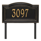 Whitehall Arbor Signature Grande Lawn 1-Line Personalized Address Plaque - Black/Gold