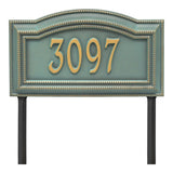 Whitehall Arbor Signature Grande Lawn 1-Line Personalized Address Plaque - Bronze/Verdi
