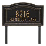 Whitehall Arbor Signature Grande Lawn 2-Line Personalized Address Plaque - Black/Gold