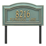 Whitehall Arbor Signature Grande Lawn 2-Line Personalized Address Plaque - Bronze/Verdi