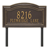 Whitehall Arbor Signature Grande Lawn 2-Line Personalized Address Plaque - Bronze/Gold