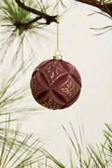 Embossed Velvet Glass Ornaments By Accent Decor