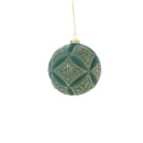 Embossed Velvet Glass Ornaments By Accent Decor - Light Blue
