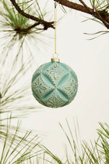 Embossed Velvet Glass Ornaments By Accent Decor