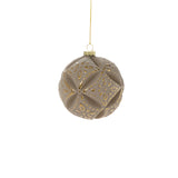 Embossed Velvet Glass Ornaments By Accent Decor - Grey