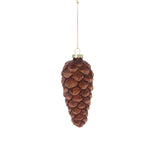 Frosted Pinecone Glass Ornaments By Accent Decor - 2" x 4.5" / Brown