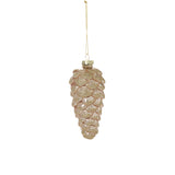 Frosted Pinecone Glass Ornaments By Accent Decor - 2" x 4.5" / Gold