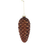 Frosted Pinecone Glass Ornaments By Accent Decor - 2.5" x 5.5" / Brown