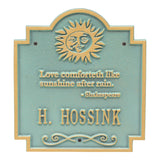 Whitehall Sun Poem Personalized Plaque - Bronze Verdigris