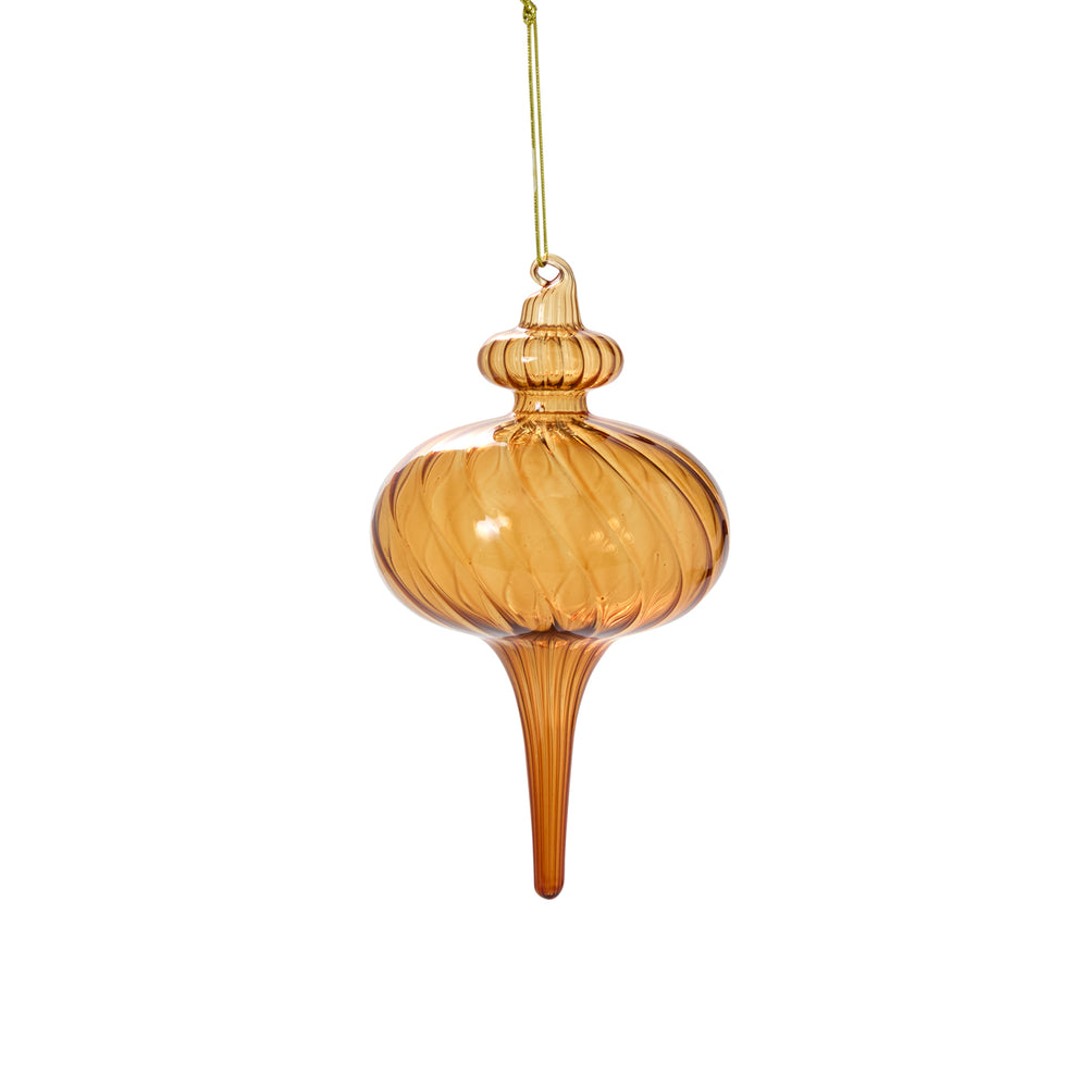 Nicolette Glass Ornaments By Accent Decor - 3.5" x 6.25" / Amber