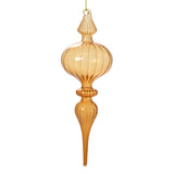 Nicolette Glass Ornaments By Accent Decor - 3.25" x 9.5" / Amber