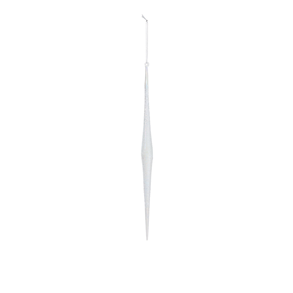 Sparkle Icicle Glass Ornaments By Accent Decor - 0.5" x 7.5" / Clear