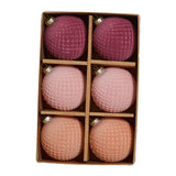 Rosy Velvet Glass Ornaments (Set of 6) By Accent Decor