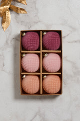 Rosy Velvet Glass Ornaments (Set of 6) By Accent Decor