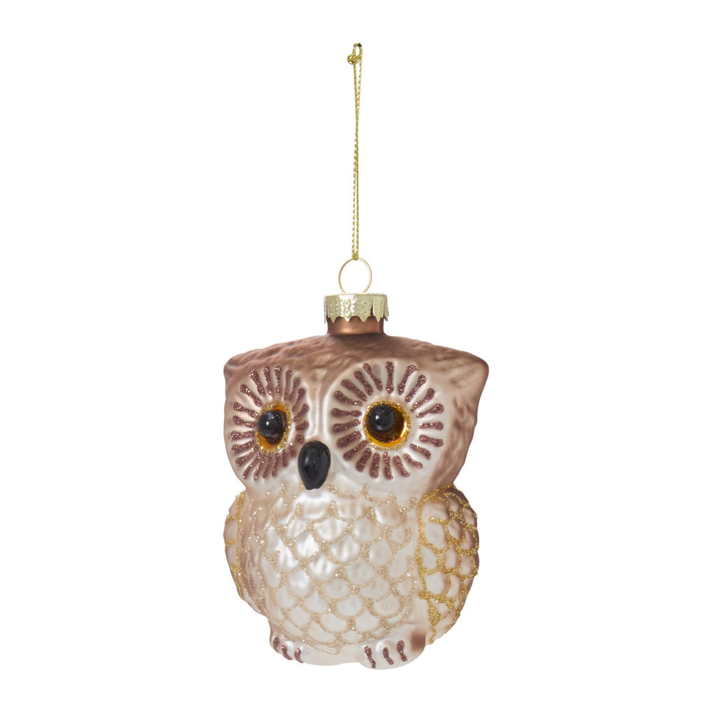 Tawny Owl Glass Ornament (Set of 6) By Accent Decor