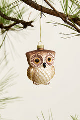 Tawny Owl Glass Ornament By Accent Decor