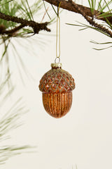 Gilded Acorn Glass Ornament By Accent Decor