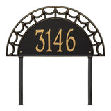 Whitehall Federal Signature Extra Grande Lawn 1-Line Personalized Address Plaque - Black/Gold