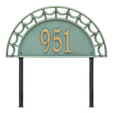 Whitehall Federal Signature Extra Grande Lawn 1-Line Personalized Address Plaque - Bronze/Verdi