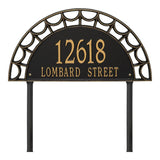 Whitehall Federal Signature Extra Grande Lawn 2-Line Personalized Address Plaque - Black/Gold