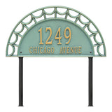 Whitehall Federal Signature Extra Grande Lawn 2-Line Personalized Address Plaque - Bronze/Verdi