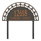 Whitehall Federal Signature Extra Grande Lawn 2-Line Personalized Address Plaque - Forged Copper