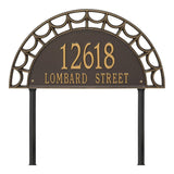 Whitehall Federal Signature Extra Grande Lawn 2-Line Personalized Address Plaque - Bronze/Gold