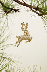 Leaping Deer Glass Ornament By Accent Decor