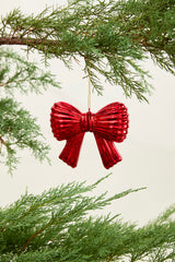 Metallic Bow Glass Ornament By Accent Decor