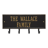 Whitehall Beaded Rectangle 2-Line Hook Personalized Plaque - Black/Gold
