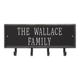 Whitehall Beaded Rectangle 2-Line Hook Personalized Plaque - Black/Silver
