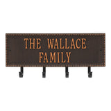 Whitehall Beaded Rectangle 2-Line Hook Personalized Plaque - Oil-Rubbed Bronze