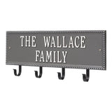 Whitehall Beaded Rectangle 2-Line Hook Personalized Plaque - Pewter/White