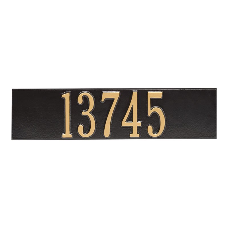 Whitehall Colonial Wall Mailbox Personalized Plaque - Black/Gold