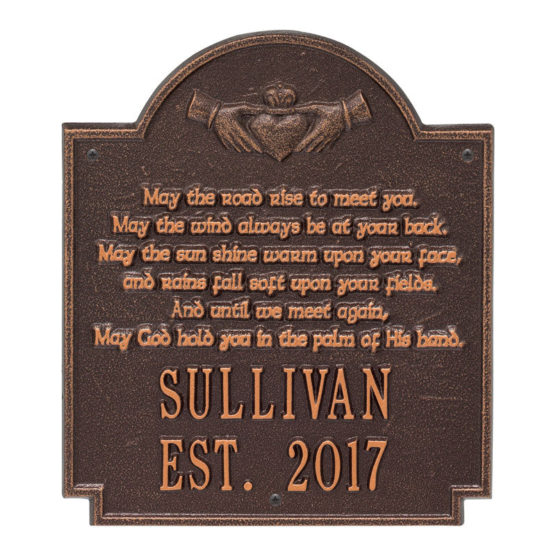 Whitehall Claddagh Poem Plaque - Antique Copper