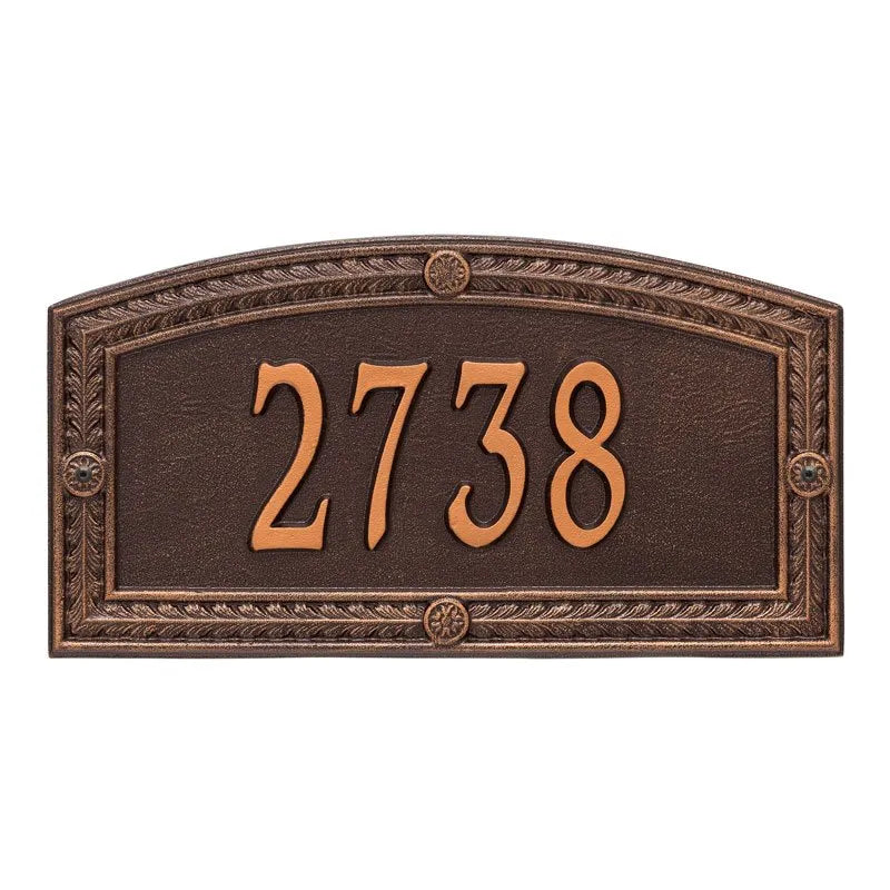 Whitehall Hamilton Standard Wall 1-Line Personalized Address Plaque - Antique Copper