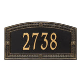 Whitehall Hamilton Standard Wall 1-Line Personalized Address Plaque - Black/Gold