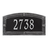 Whitehall Hamilton Standard Wall 1-Line Personalized Address Plaque - Black/Silver