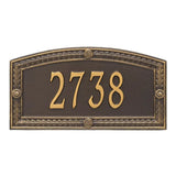 Whitehall Hamilton Standard Wall 1-Line Personalized Address Plaque - Bronze/Gold